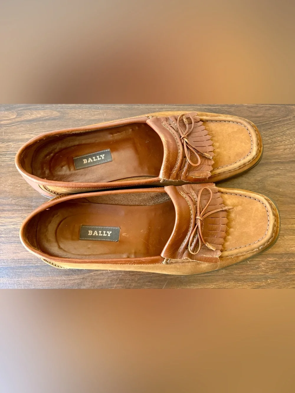 Bally Men's Brown Leather Kiltie Tassel Loafers